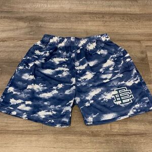 Eric Emanuel Classic EE Blue Cloud Pattern Athletic Shorts